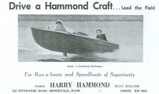 An advertisment for Hammond Craft from the early 1950s published in the many boating magazines …