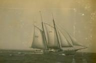 The Port Phillip pilot schooner RIP in the late 1890s, with a pilot tender on davits.