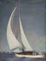 HINEMOA in 1952 on Lake Maquarie NSW racing under spinnaker