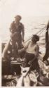 THISTLE in the 1930s. George Dusting holds a shark, while owner Bert Perry stands further forwa…
