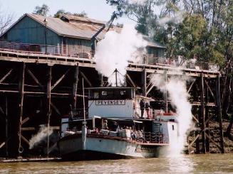 A restored PS PEVENSEY in 2010 at the Port of Echuca Wharf, before the river came up with the s…