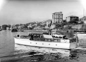 SILVER CLOUD shortly after launching in 1939, in Neutral Bay opposite the Halvorsen yard.