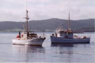 PENGHANA about to take up on the tow line from the police vessel VIGILANT in 1995. It was then …