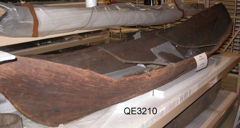 The Mapoon Indigenous Skinbark Canoe in storage