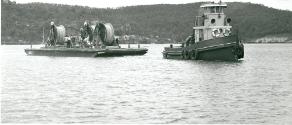 SYDPORT laying cables for the PMG on Brisbane Water NSW  in the 1960s.
