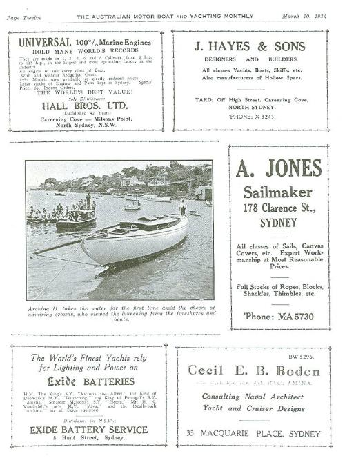 ARCHINA in 1934 with an advertisment for Boden on the same page