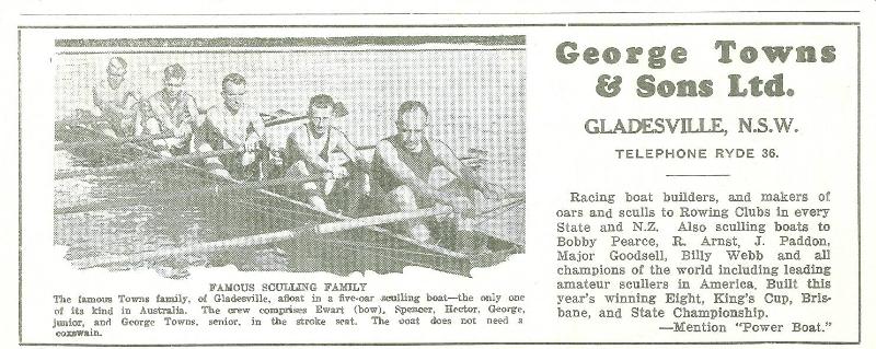 a 1930s advertisment for George Towns and Sons