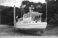 Stern view of SHANGRI-LA , fitted out for operating as a tourist vessel in the 1960s