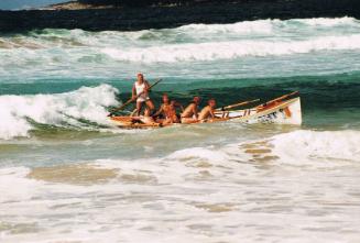 The Grange crew winning the National Surf Boat Championship Title in 1988.