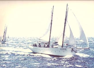 MARY ANN SIMMS early in its career under full sail on the gulf